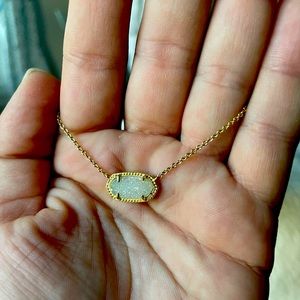 Kendra Scott Iridescent Druzy Gold Necklace-worn once